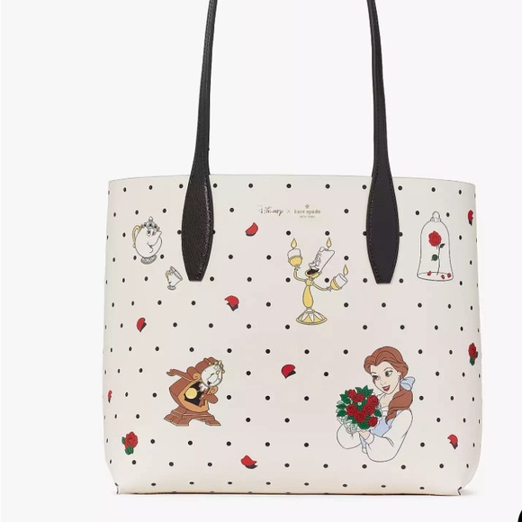 Authentic KATE SPADE Reversible leather Beauty and the beast  tote/Wristlet - Picture 13 of 13